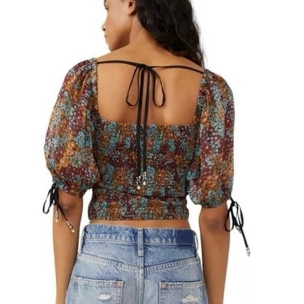 NEW Free People Back on Top‎ Floral Summer Crop Top Shirt Small